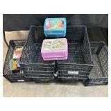 Lunchboxes, Games, & Plastic Carry Crates.