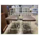 (4) Leather Upholstered Steel Bar Stools.