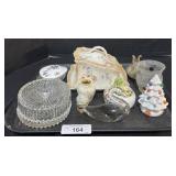 Ceramic Cake Plate, Ceramic Trinket Dishes.