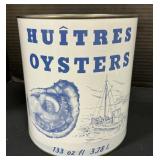 Huitres Oysters Advertising Tin Can.