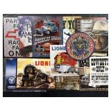 13 Metal Signs (Lionel Trains, John Wayne).