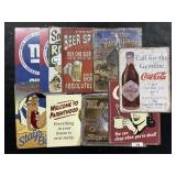 10 Metal Signs (NY Giants, Hunting, Coke).