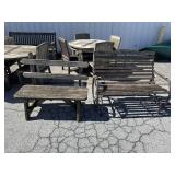 Slat Wood Glider & Picnic Bench.