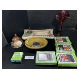 Souvenir & Hyde Park Ash Trays, Art Glass Vase,