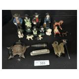 Cast Iron Amish Figurines, Dog & Horse Figures,