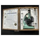 Vtg Tassco Deluxe Microscope W/ Case.