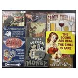 9 Metal Signs (Shakerï¿½s Knives, S&W).