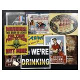 10 Metal Signs (Car Wash, Man Cave, Mustang).