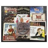 12 Metal Signs (Hot Rod, Colt, Coke).