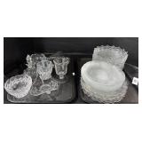 EAPG Glass Plates, Pitchers, Decanters.