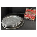 Racing Theme Coca-Cola Glasses & Pewter Plates.