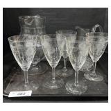 Heisey Etched Pied Piper Glasses.