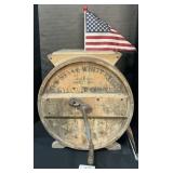 New Style White Cedar Cylinder Butter Churn.