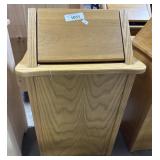 Grainy Oak Swivel Top Waste Bin Cabinet.