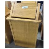 Grainy Oak Swivel Top Waste Bin Cabinet.