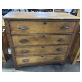 Antique Pine Chest Of Drawers.