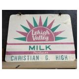 Christian High Lehigh Valley Dairy Adv Sign.