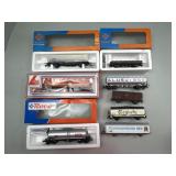 Train Cars, Tanker, Flat & Box Cars.