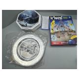Train Collector Plates & Knex Building Set.