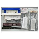 Locomotive Engine, Boxcars, Model Kits.