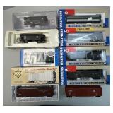 Lot Of Train Cars, Box Cars, Hoppers.