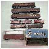 Train Locomotive Engine, Passenger & Box Cars