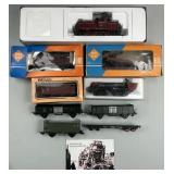 Locomotive Engine, Gondolas, Reefers.