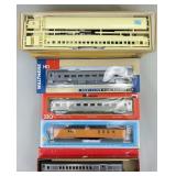 9 HO Scale Model Train Kits & Train Cars.