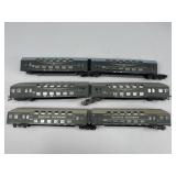 6 Model Train Double Decker Passenger Cars.