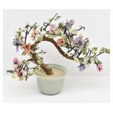Vintage Chinese Jade Flowering Blossom Bonsai Tree