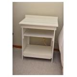 Painted White Side Table with Shelf