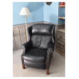 Reclining leather Wing Backed Arm Chair