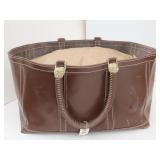 Leather Log Carrier Tote