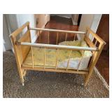 Late 1950ï¿½s Cass Toys Baby Doll Wooden Crib