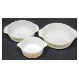 (2) Anchor Hocking Meadow Green Casserole Dishes &