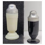 Uranium Glass Salt Shaker & Black Glass Pepper