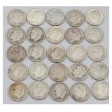 (25) 1946-1964 Roosevelt 90% Silver Dimes
