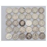 (30) 1946-1964 Roosevelt 90% Silver Dimes