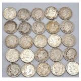 (25) 1946-1964 Roosevelt 90% Silver Dimes