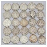 (25) 1946-1964 Roosevelt 90% Silver Dimes