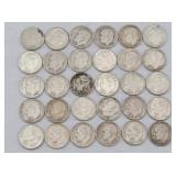 (30) 1946-1964 Roosevelt 90% Silver Dimes