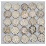 (25) 1946-1964 Roosevelt 90% Silver Dimes