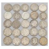 (25) 1946-1964 Roosevelt 90% Silver Dimes