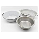 Oval Aluminum Wash Tub, Black & White Wash Tub