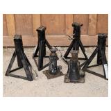 (4) Jack Stands & 2 Bottle Jacks