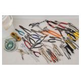 Bucket of Various Pliers