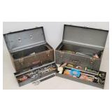 (2) Metal Tool Boxes w/ Various Contents