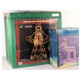 4 ft Lighted Angel & Standing Deer Yard Ornaments