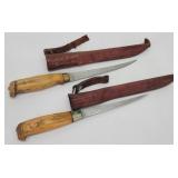 (2)Signed J Marttiini Rovaniemi Fillet Knives