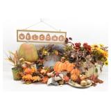 Fall Decor, Pumpkins, Welcome Sign, Flowers